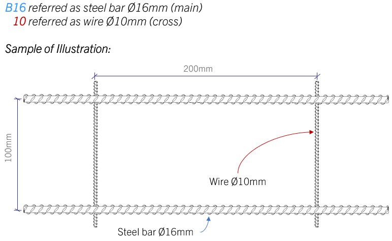 Bar Mesh B16/10 example drawing